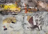 Abstract Composition by John Kingerlee, 2005, mixed media on card, sold Jan 2022