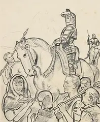 Red Hugh O'Donnell (1571 - 1602) Chieftain of Donegal by Seán O'Sullivan, graphite, sold Jan 2022