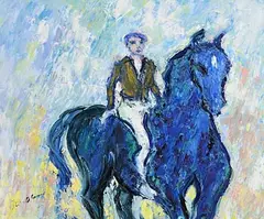 Declan O'Connor, Horse and Jockey, oil on canvas