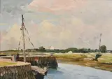 Charles Vincent Lamb, Galway Hooker at Pier, Near Carraroe, Co. Galway