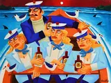 Keeping Watch by Graham Knuttel, oil on canvas, sold Nov 2021