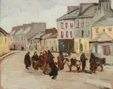 Eva Henrietta Hamilton, Fair Day Clifden, oil on board