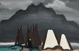 Markey Robinson, Achill Sound, Co. Mayo, gouache on card