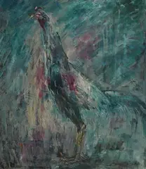 Basil Blackshaw, Cockerel, oil on board
