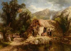 Frederick Henry Henshaw, An Irish Home in the Mountains of Kerry, oil on canvas