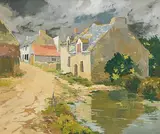 West of Ireland Village by Lilian Lucy Davidson, gouache, offered Nov 2021