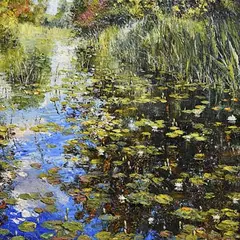 Mark Eldred, Water Lilies, 2007, oil on board