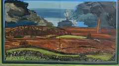 Brian Bourke Hrha Irish, Galway, 1977, gouache on card - diptych