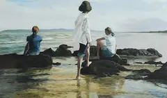 Ronan Goti, Waiting, Summer's Day, Portmarnock, oil on board