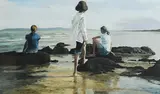 Ronan Goti, Waiting, Summer's Day, Portmarnock, oil on board