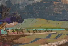 Patrick Pye, Landscape Near Toledo, mixed media board