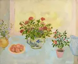 Stella Steyn, Still Life - Flowers and Fruit, 1953, oil on canvas