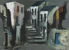 Seamus O'Colmain, The Street, oil on board