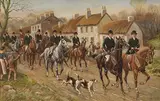John Carey, The Boxing Day Hunt, gouache on card