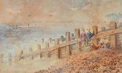 Pebble Beach by Rose Maynard Barton, watercolour, sold Nov 2021