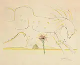 Salvador Dali Spanish, The Beastiary of La Fontaine Dalinise, The Horse and the Wolf, 1974, drypoint and etching - numbered 22 from an edition of 62