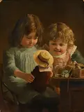 Jan van Dam, The New Doll, 1889, oil on canvas