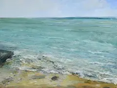 Jo Ashby, On the Shoreline, Sherkin, acrylic on canvas