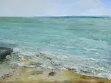 Jo Ashby, On the Shoreline, Sherkin, acrylic on canvas