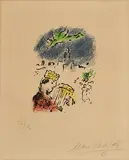 Marc Chagall French, King David, limited edition lithograph - numbered 36 from an edition of 150 - printed at the Atelier Mourlot, Paris 1973