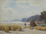 William Crampton Gore, On the Beach, Brittany, 1921, oil on canvas laid on board