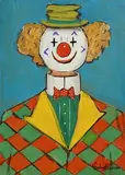 Clown by Gladys Maccabe, oil on board, offered Nov 2021
