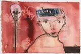 John Kingerlee, Two Figures, 1996, mixed media on card