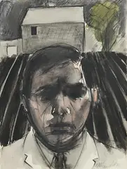 Boy by Michael Kane, 2004, acrylic on paper, sold Nov 2021