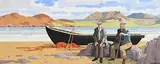 John Francis Skelton, Shore Talk, Valentia, Co. Kerry, oil on canvas board