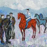 Declan O'Connor, Scarlet Lady, oil on canvas