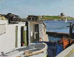 Stephen Cullen, Coliemore Harbour, Summer, 2021, oil on canvas board