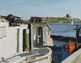 Stephen Cullen, Coliemore Harbour, Summer, 2021, oil on canvas board
