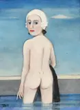 Jack Donovan, Nude in Moat, oil on board