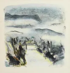 Tim Goulding, Night Drive II, 1986, gouache