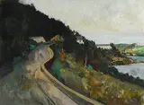 Peter Collis, Dalkey Island from Vico Road, oil on canvas