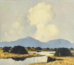 Paul Henry, Turf Stacks in Connemara, oil on canvas