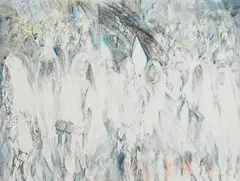 Louis le Brocquy, Riverrun, Procession with Lilies (W.1256), 1992, watercolour on paper