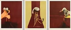 Second Version, Triptych 1944 by Francis Bacon, 1989, lithographs in colour on Arches paper (3) - numbered 9 from an edition of 60 - Co-Published by Edition Frédéric Birr and, sold Oct 2021