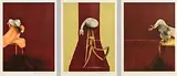 Second Version, Triptych 1944 by Francis Bacon, 1989, lithographs in colour on Arches paper (3) - numbered 9 from an edition of 60 - Co-Published by Edition Frédéric Birr and, sold Oct 2021