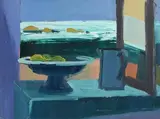 Lemons and Sea by Brian Ballard, 1995, oil on canvas, sold Oct 2021