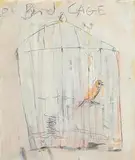 Basil Blackshaw, Birdcage, oil on board