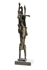 Edward Delaney, Family Group, unique bronze on polished limestone base