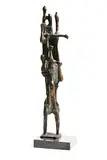 Edward Delaney, Family Group, unique bronze on polished limestone base