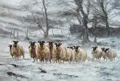 Watching, Waiting, Hopeful by Mark O'Neill, 2006, oil on board, sold Oct 2021