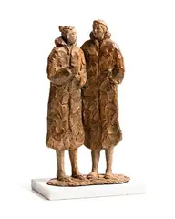 Fran Lambkin, Year of the Dry Robes, 2021, unique bronze on marble base