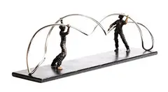 David Annand, DNA, unique bronze and stainless steel on wooden base