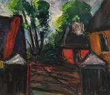 Peter Collis, The Red Gate, oil on board