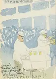 Break in Play by Jack Butler Yeats, watercolour and pencil on paper, sold Oct 2021