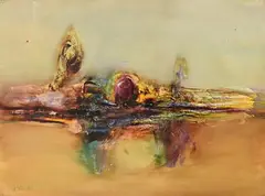 Gerald Davis, Distant Memory, 1984, oil on paper