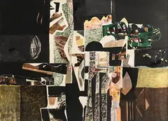George Campbell, Landscape Shapes No. 38, mixed media